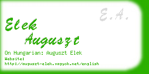 elek auguszt business card